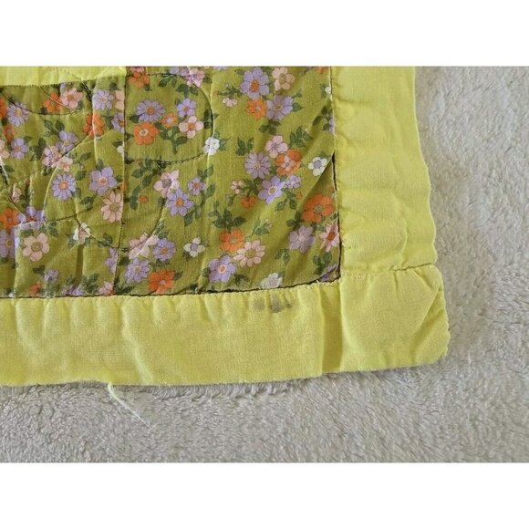 Vintage Beatrix Potter Peter Rabbit Baby Quilt Nursery Crib Blanket Yellow 57x44 - Picture 6 of 9